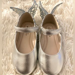 Sophia Webster’s Toddler Girl Silver Evangeline Flats (Butterfly shoes)